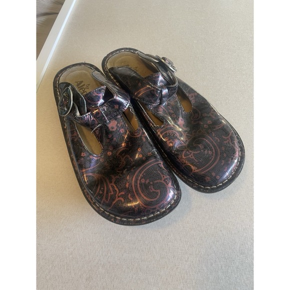 Alegria Shoes - Alegria Leather Paisley Mary Jane Mules 38 US 8 Leather Academia Platform Y2K